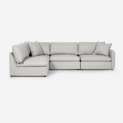 Sofá Seccional Rosen Zagreb Izquierdo Tela Beige