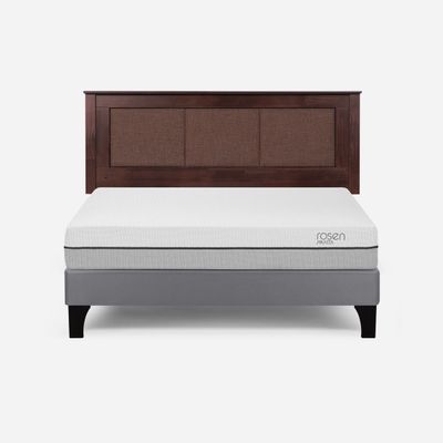 Cama Europea Pratta 2 Plazas Pata Madera BN +Respaldo Rachel