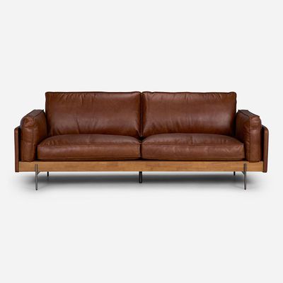 Imagen 2 del producto Sofá Rosen Quebec 3,5 Cuerpos Cuero Marrón