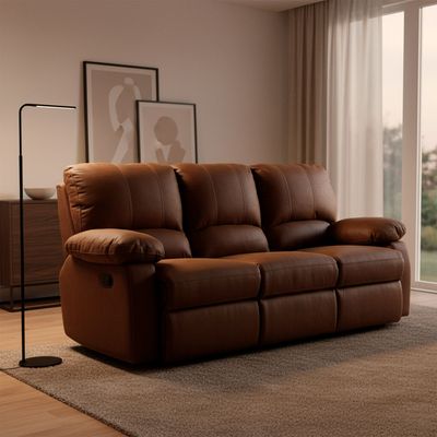 Imagen 2 del producto Sofá Reclinable Rosen Archie 3 Cuerpos Manual Tela Café