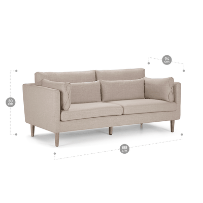 Imagen 2 del producto Sofá Rosen Vesterbro 2 Cuerpos Tela Tostado