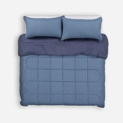 Imagen 2 del producto Plumón Bicolor Lines Reversible Denim King