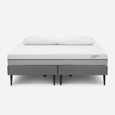 Imagen 1 del producto Cama Europea Pratta 2 Plazas Pata Acero + Almohadas Light