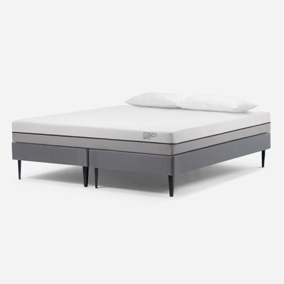 Imagen 2 del producto Cama Europea Pratta 2 Plazas Pata Acero + Almohadas Light