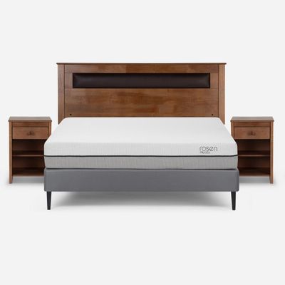 Cama Europea Rosen Pratta P. Metal Full + Muebles Ferrara