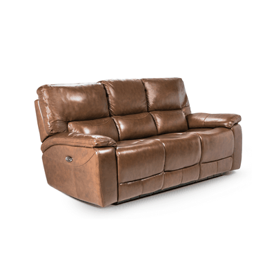 Imagen 1 del producto Sofá Reclinable Poch Cuero 3 Cuerpos Marrón