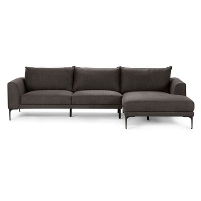 Sofá Seccional Rosen Barnes Derecho Tela Charcoal