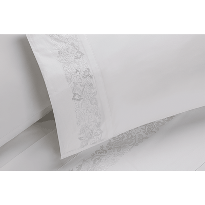 Imagen 2 del producto Sábana Rosen 300 Hilos Algodón Bordada Blanco 1,5 Plazas