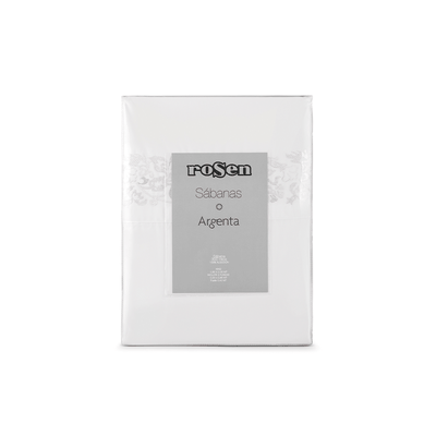 Sábana Rosen 300 Hilos Algodón Bordada Blanco 1,5 Plazas