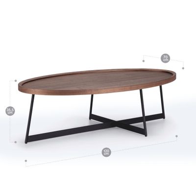 Imagen 2 del producto Mesa de Centro Rosen Liberty 120 x 70 cm Nogal