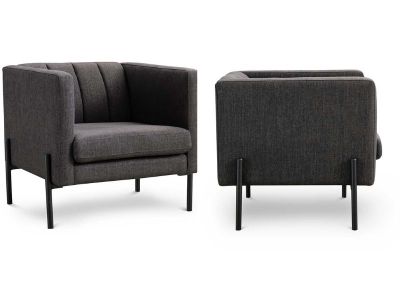 Imagen 2 del producto Set 2 Poltronas Rosen Drolet Tela Grafito