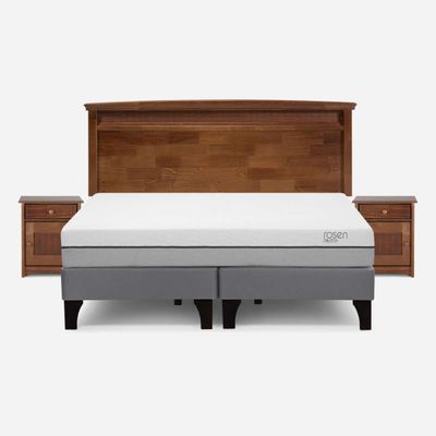 Cama Pratta King Pata Madera + Muebles Veneto