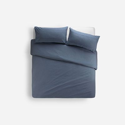 Funda Plumón Rosen Stamp Unicolor Súper King Azul