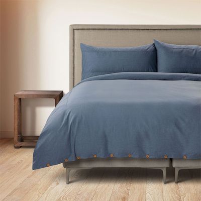 Imagen 2 del producto Funda Plumón Rosen Stamp Unicolor Súper King Azul