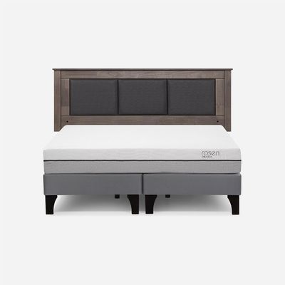 Cama Europea Pratta King BD Pata Madera + Respaldo Rachel