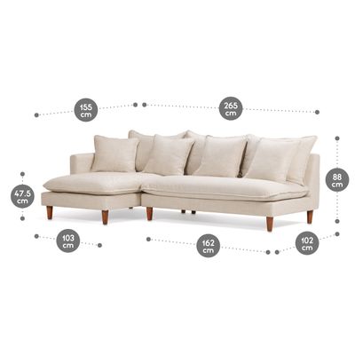 Imagen 2 del producto Sofá Seccional Rosen Dunster Izquierdo Tela Blanco