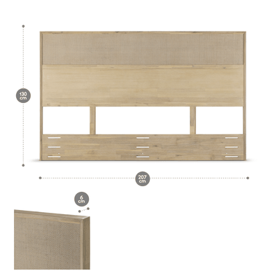 Imagen 2 del producto Respaldo Halsey King Rosen Madera-Rattán