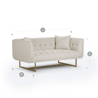 Imagen 2 del producto Sofá Rosen Forest Hill 2 Cuerpos Tela Hueso