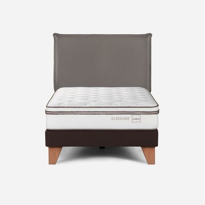 Cama Classique+ 1,5 Plazas + Respaldo Maurice Grafito