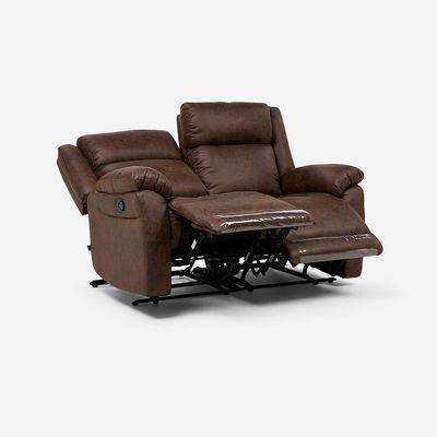 Sofá Reclinable Ascott 2 Cuerpos Manual Cuero PU Chocolate