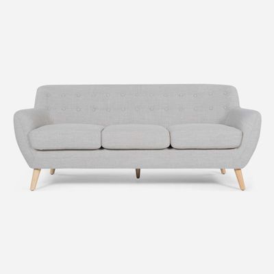 Sofá Rosen Rafaella Tela Beige Claro 3 Cuerpos