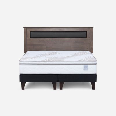 Cama Europea Neo Plus 2 Plazas 150x200 cm + Respaldo Ferrara