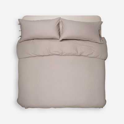 Imagen 2 del producto Funda Plumón Rosen Lino-Algodón Pure Liso 2 Plazas Topo