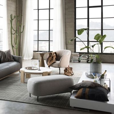 Imagen 2 del producto Pouf Rosen Grand Large Tela Ceniza