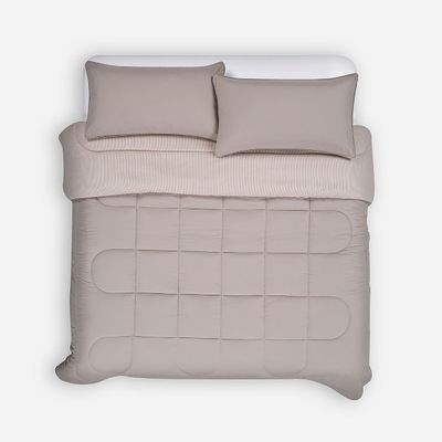 Plumón Bicolor Lines Reversible  Arena 2 Plazas