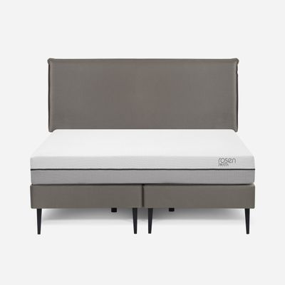 Cama Europea Pratta 2 Plazas Pata Acero BD+ Respaldo Maurice