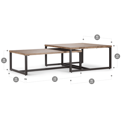 Imagen 2 del producto Set Mesas de Centro Rosen Clay Madera-Metal