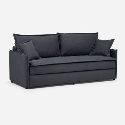 Futón Aosta 3 Cuerpos Tela Grafito