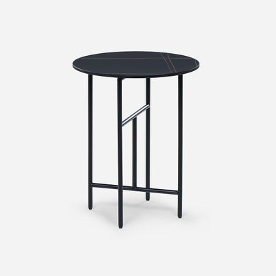 Mesa Lateral Rosen Delfi Circular 45 x 55 cm Negro