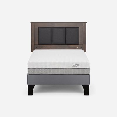 Cama Europea Pratta 1 Plaza Pata Madera + Respaldo Rachel