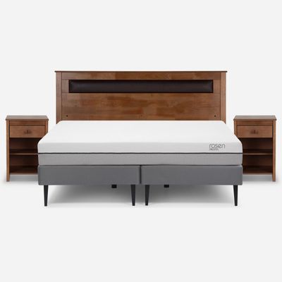 Cama Europea Pratta King Pata Acero Base D. +Muebles Ferrara