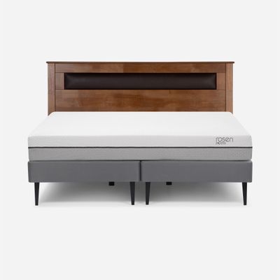 Imagen 1 del producto Cama Europea Pratta King Pata Acero + Respaldo Ferrara