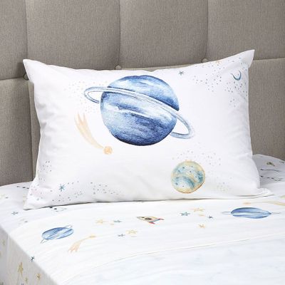 Sábana 200 Hilos Algodón Infantil Universo 1 Plaza