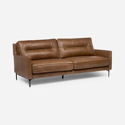 Sofá Bari 3 Cuerpos Cuero Marrón