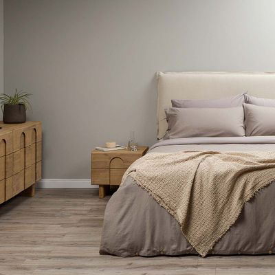 Imagen 1 del producto Set Funda de Plumón + Sábana Inferior Pure Topo 2 Plazas