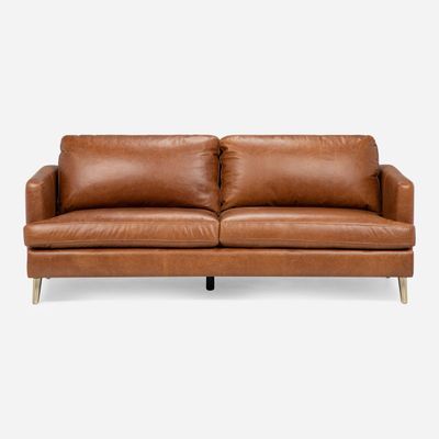 Imagen 1 del producto Sofá Rosen Wells 3 Cuerpos Cuero Whiskey