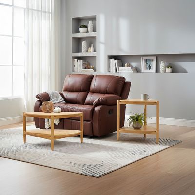 Imagen 2 del producto Sofá Reclinable Rosen Orson 2 Cuerpos Tela Manual Brandy