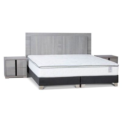 Set Respaldo King + Veladores Rosen Tivoli Gris