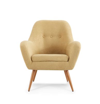 Imagen 2 del producto Kit 2 Poltronas Rosen Bartolo Pata Metálica Tela Custard