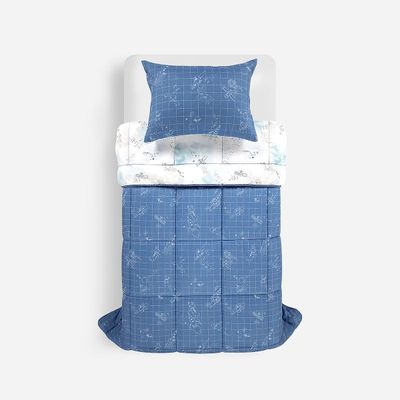 Plumón Microfibra Reversible Kids Space Tech 1,5 Plazas