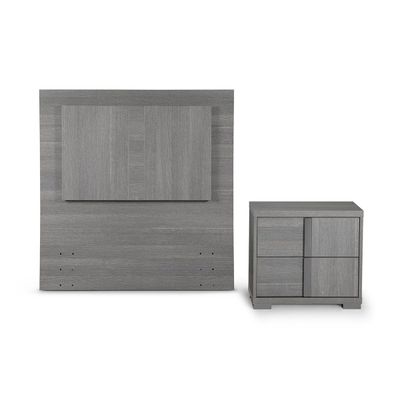 Set Respaldo 1,5 Plazas + Velador Rosen Tivoli Gris