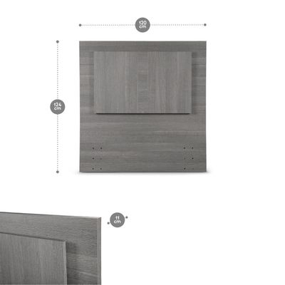 Imagen 2 del producto Set Respaldo 1,5 Plazas + Velador Rosen Tivoli Gris