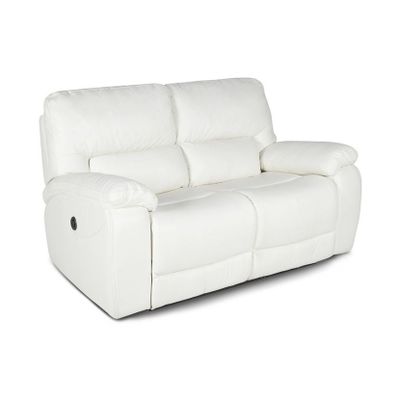 Rosen Sofá 2 Cuerpos Reclinable Poch Cuero Blanco