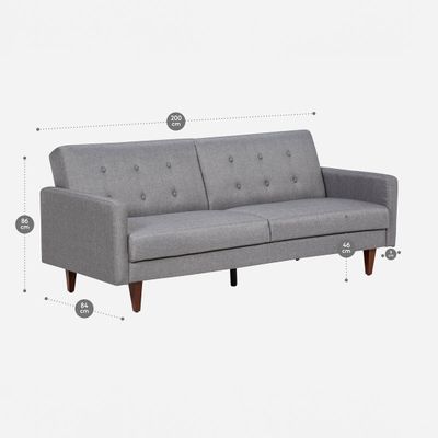 Imagen 2 del producto Futón Rosen Violet 3 Cuerpos Tela Gris