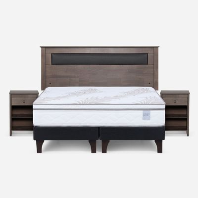 Cama Europea Neo Plus 2 Plazas + Muebles Ferrara