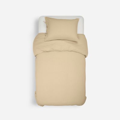 Imagen 2 del producto Funda Plumón Lino-Algodón Pure Liso Camel 1,5 Plazas